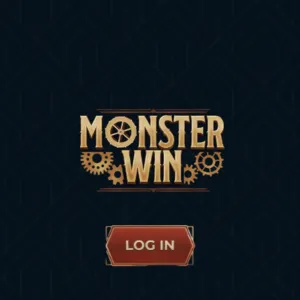 MonsterWin Casino logo with gear motifs.