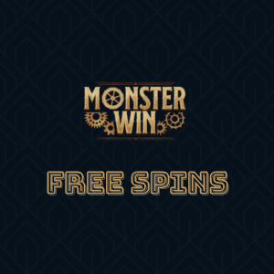 The MonsterWin logo with the text "free spins” below
