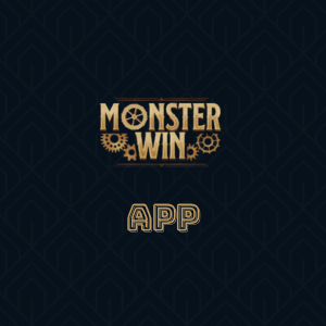 Logo of MonsterWin App, featuring gears and a modern design.