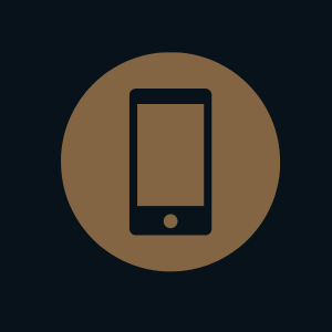 Mobile phone icon with a simple, clean design, representing the mobile version of MonsterWin.